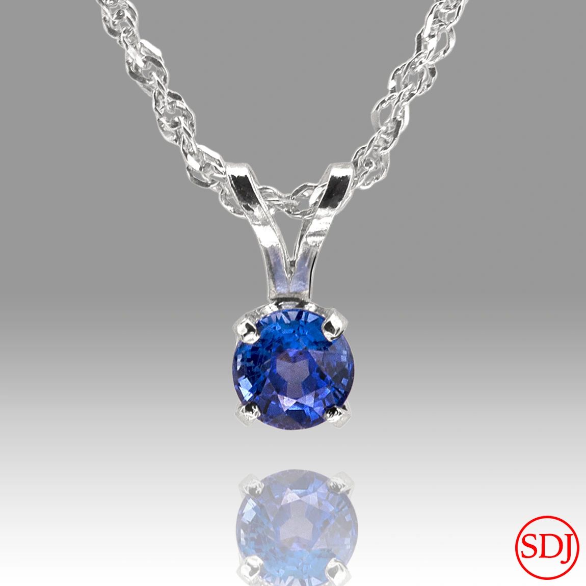 14kt White Gold Sapphire Pendant