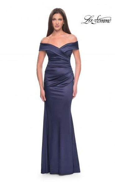 Lafemme Mother of the Bride 31621 - Fitted Off the Shoulder Rouched Satin