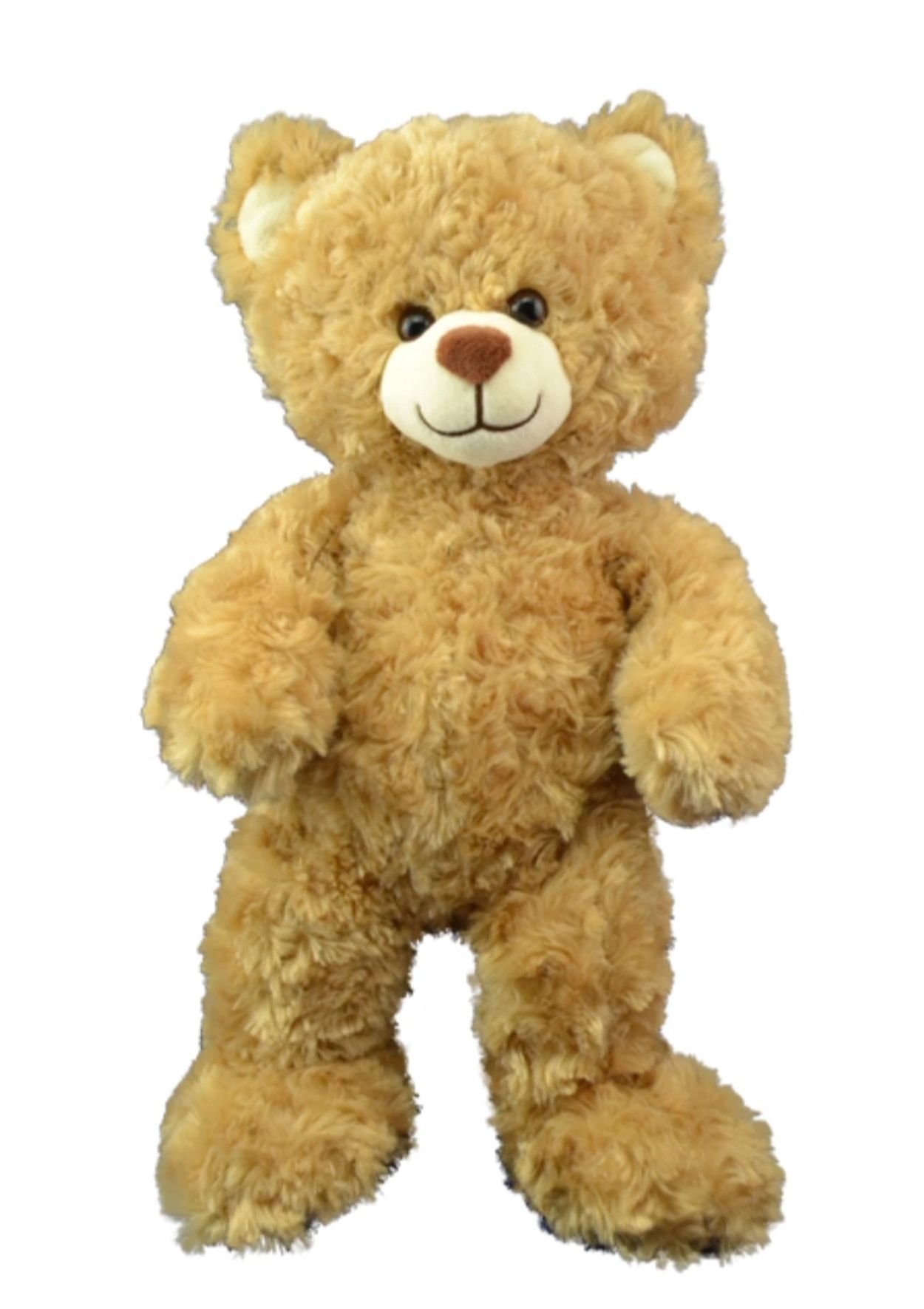 Cute fluffy brown teddy bear with a friendly smile.