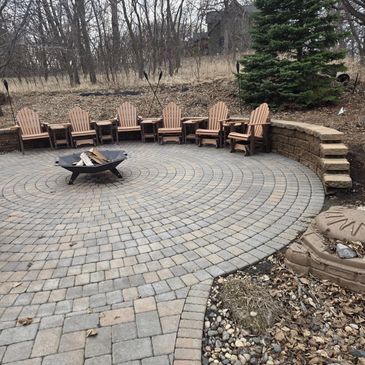 A comparison of a before and after a power wash of a backyard.