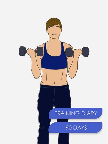 Fitness and Nutrition Log. Cover: Trans woman doing bicep curls