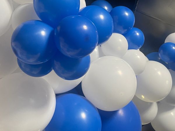 White and blue balloons 