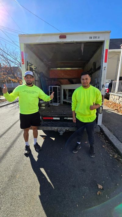 Marvin Junk Removal truck and crew ready for junk removal in Stoneham, MA — same-day service, 