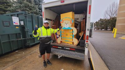 Marvin junk removal truck loaded after a cleanout in Boston ma 781 267 5977