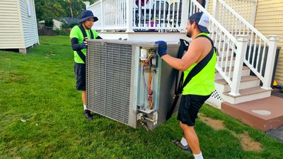 Marvin junk removal team removing appliance in Arlington ma 