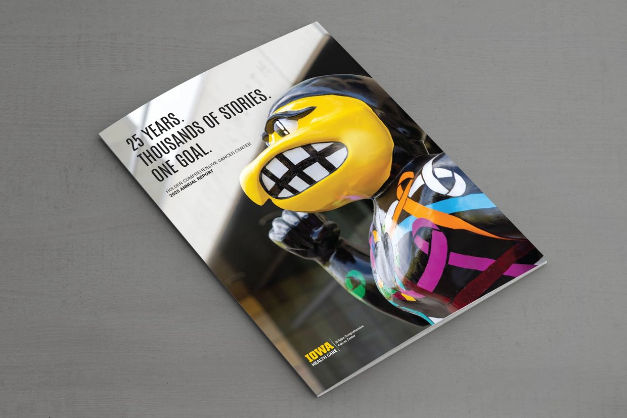 Cover of Holden Cancer Center's 2025 annual report.