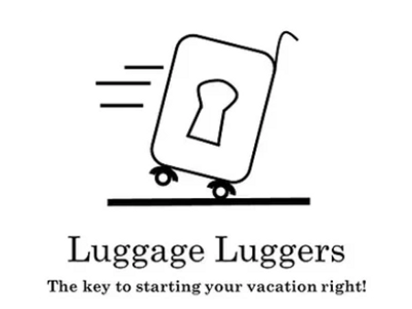 Logo for luggage luggers, a suitcase with wheels.