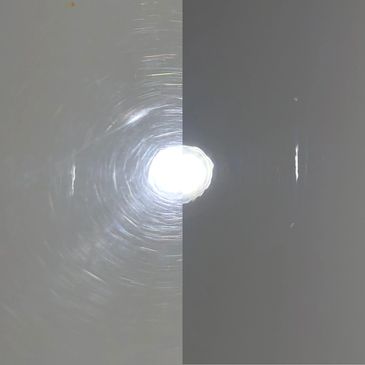 The difference you can see in your paint after a correct machine polish. No more swirls!