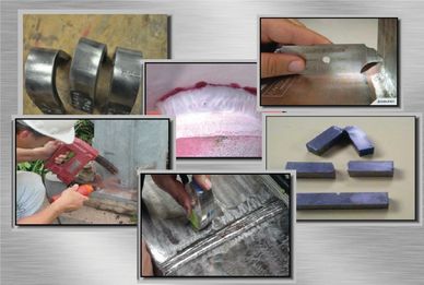 NDT snapshots Penetrant testing, Magneitc Particle testing, Ultrasonic testing, CVN testing, Weld te