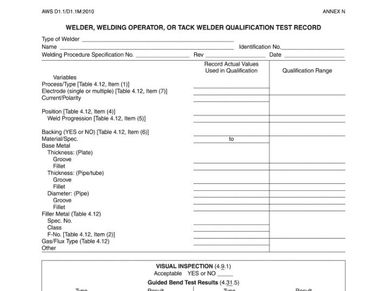 Welding Procedure, welder certification and Welding Procedure Qualification Reports PQR, WPS, WQR