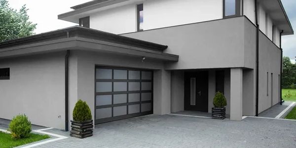 full view glass and aluminum frame garage door