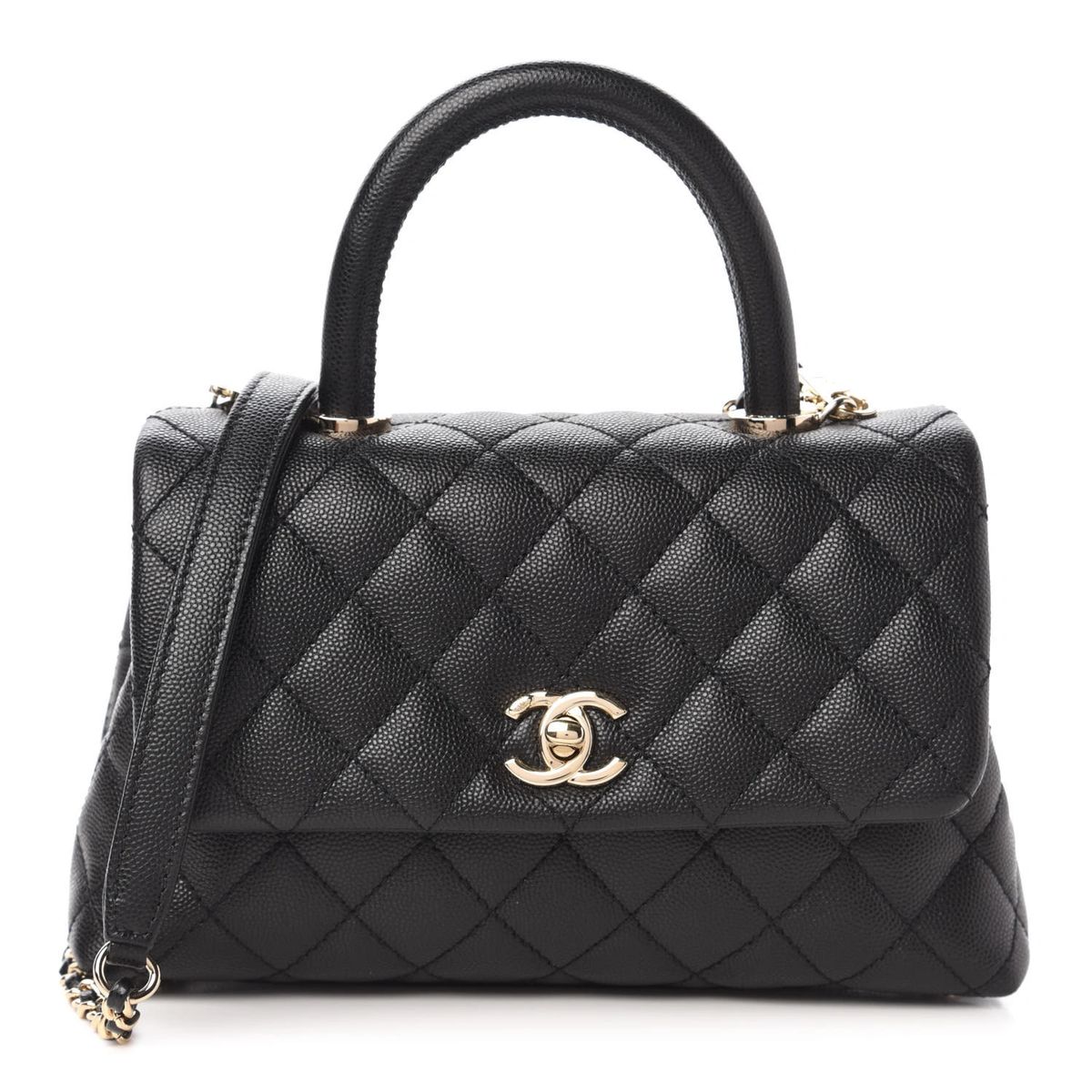 CHANEL Caviar Quilted Mini Messenger Flap Black 1242743