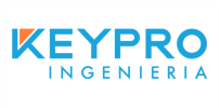 Logo of Keypro Ingenieria with blue text and an orange accent.