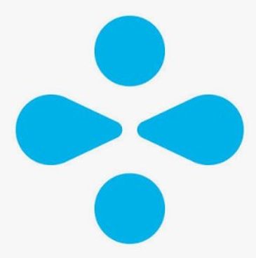 Abstract blue shapes on white background