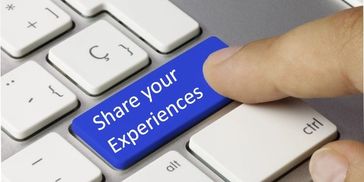 Computer with "Share your Experiences" replacing the "Enter" key.