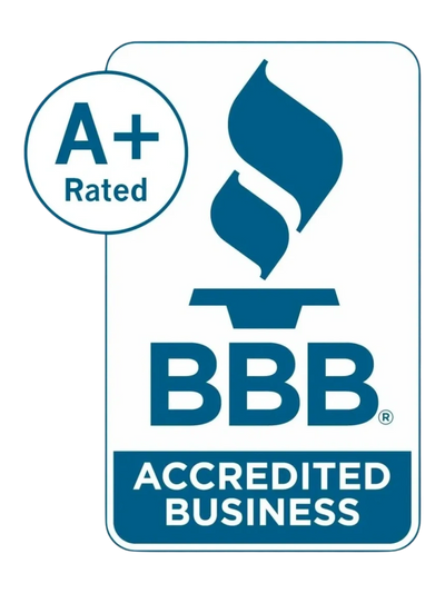 BBB Accredited Business logo with A+ rating.