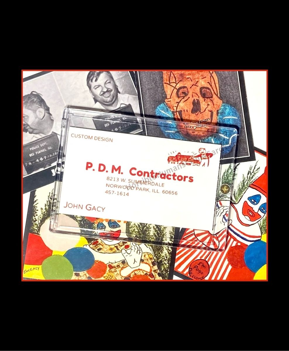 John wayne gacy pdm contractors business card replica novelty in case