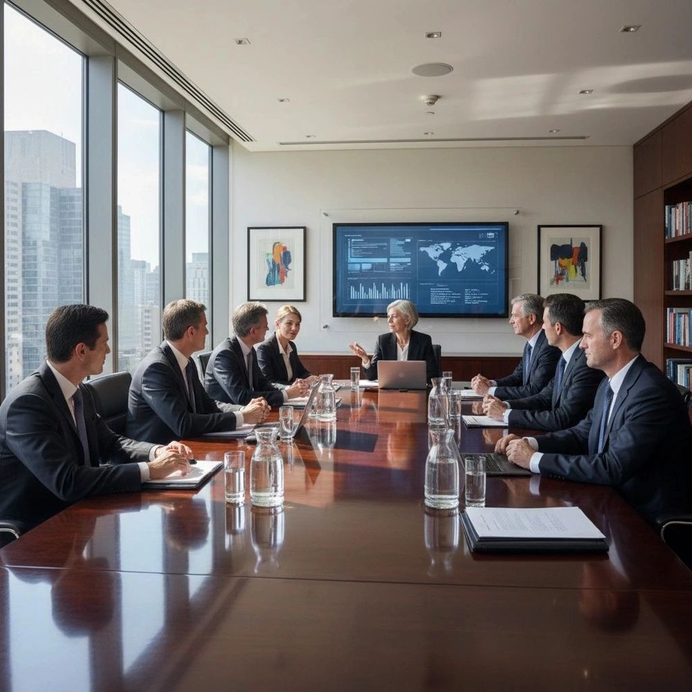 Final board-level decision session confirming deal integrity, governance alignment, and capital commitment under full exposure.