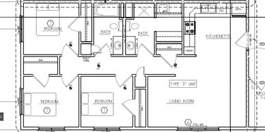 Three bedroom apartment layout