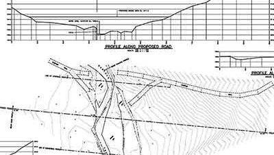 River crossing plan in profile.