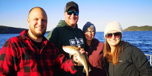 Fishing with friends on a boat in Twillingate Nfld