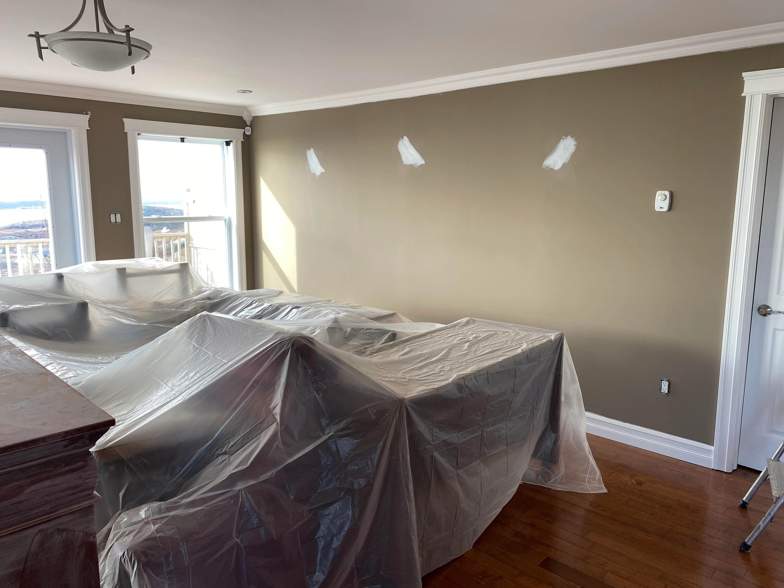 renovations at Belle Vue Cottage, painting family living room