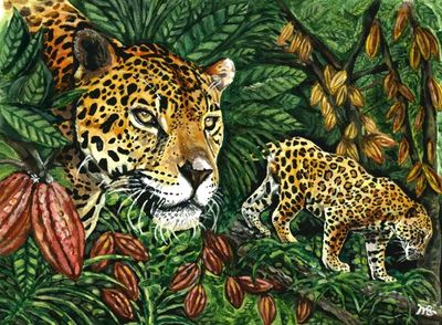 Amazing Acrylic on Canvas of The Jaguar by Canadian artist Mariane LeBlanc
