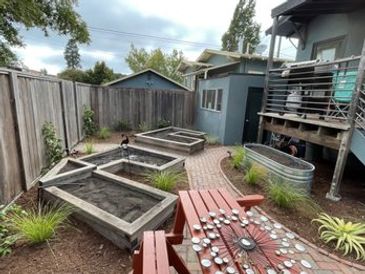 maintained garden and vegetables beds with irrigation 