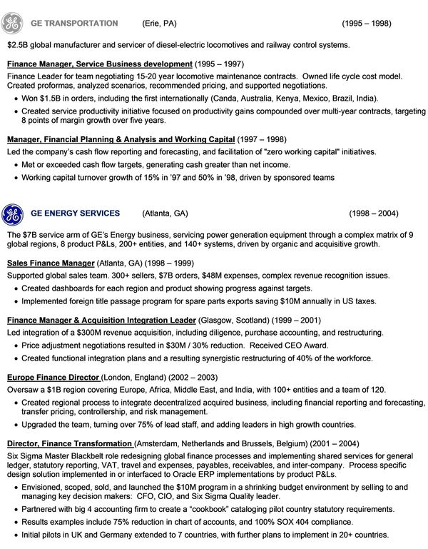 GE Financial Leadership - GE Transportation and GE Energy GE Power GE Veranova