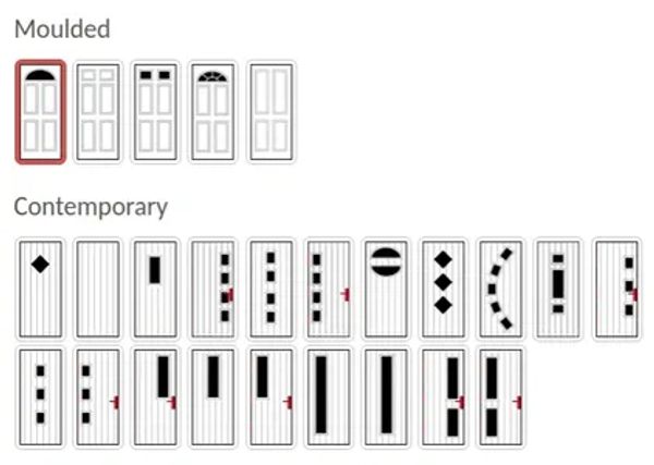Narrow composite door styles available for doors as narrow as 830mm including the frame