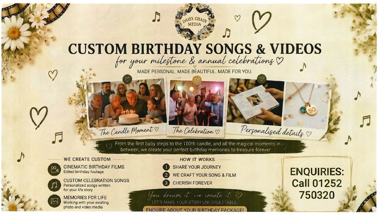 Custom birthday songs and videos for special celebrations.