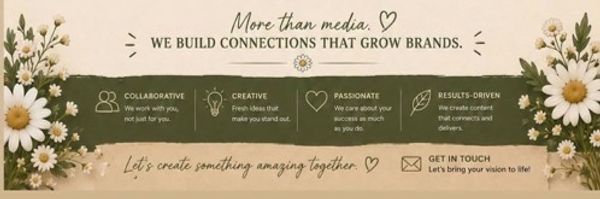 Inspirational banner about building brand connections with creative collaboration.