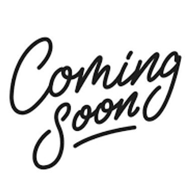 Handwritten text saying 'Coming Soon' in black ink.