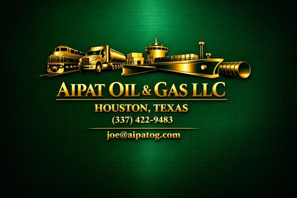 AIPAT Oil & Gas LLC logo with transportation icons and contact details.