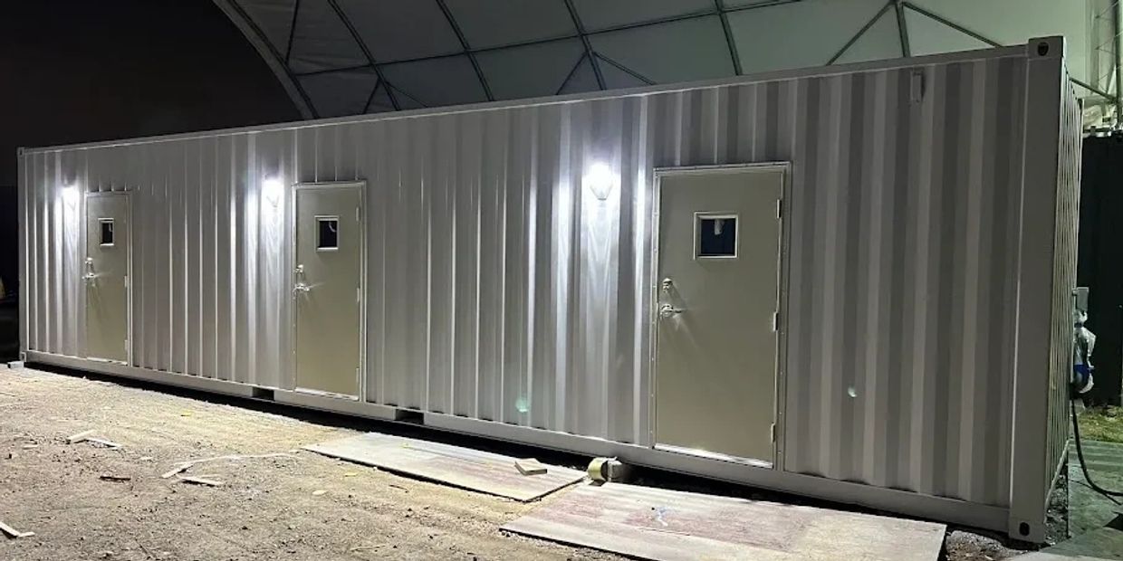 Three Office Shipping Container Fabricated By DFW  Container Sales, Caddo Mills TX 75135