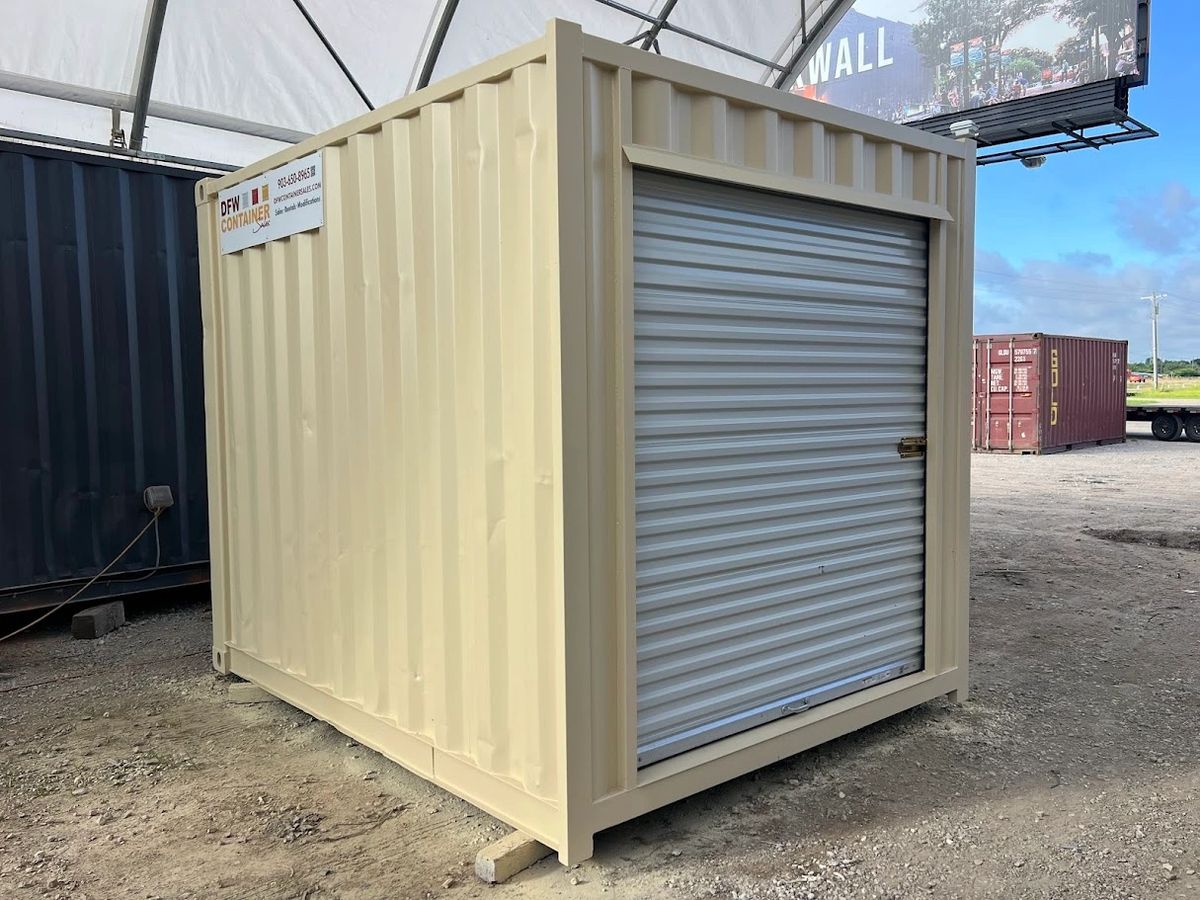 Used 10-foot Refurbished Shipping Container with Roll-Up Door RAL 1015