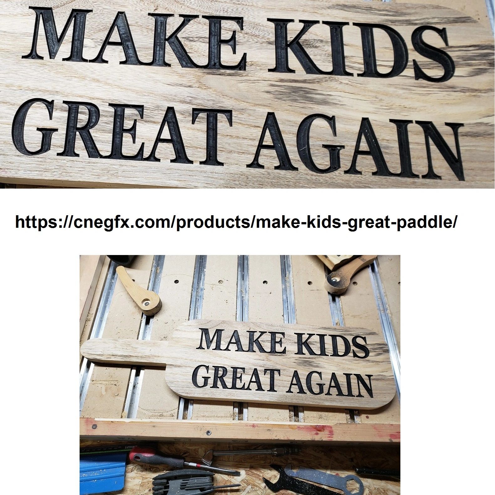 Cnegfx Make Kids Great Paddle LARGE LETTERS 