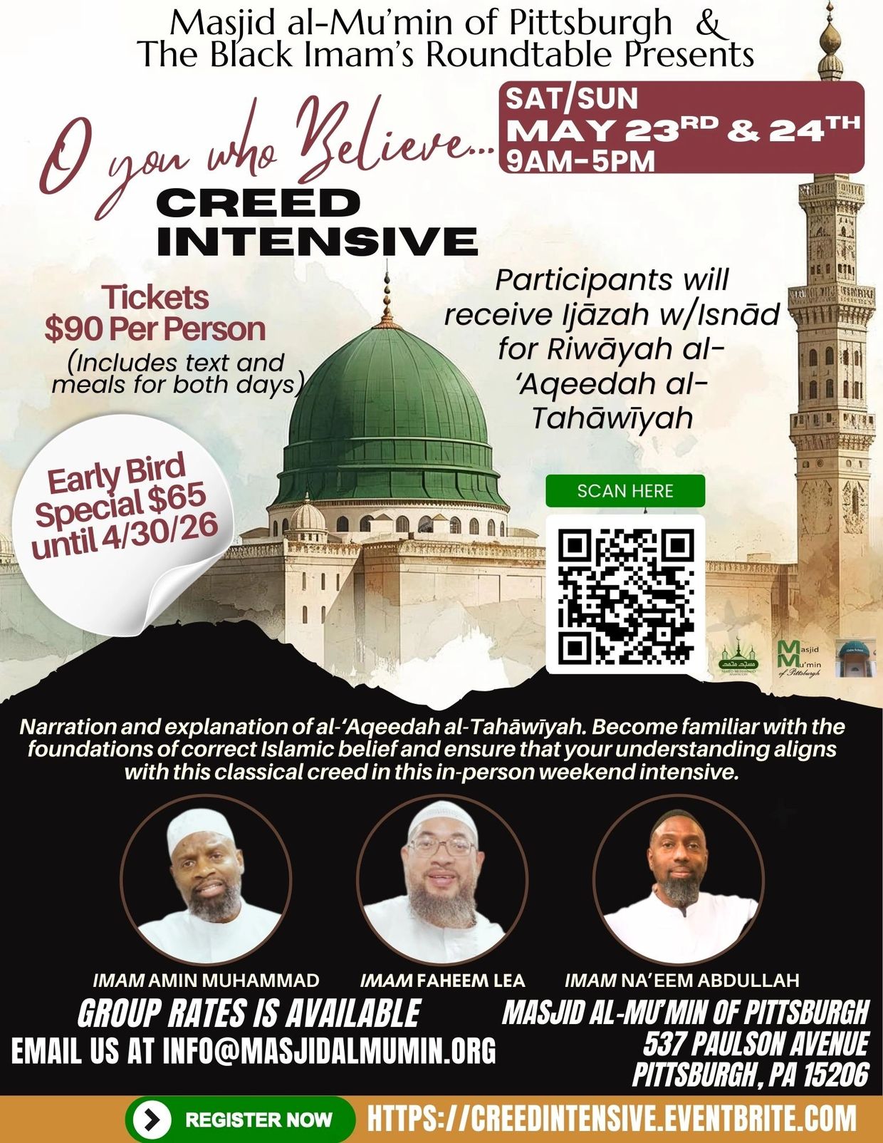 Creed Intensive flyer held in Pittsburgh!