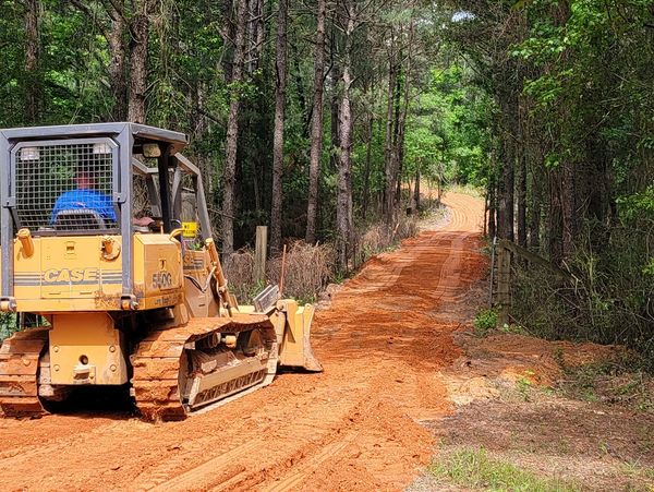 Clearing for a driveway.