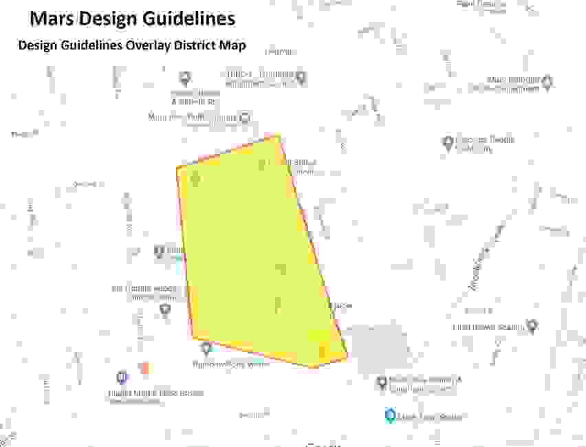Mars Design Guidelines Overlay District Map