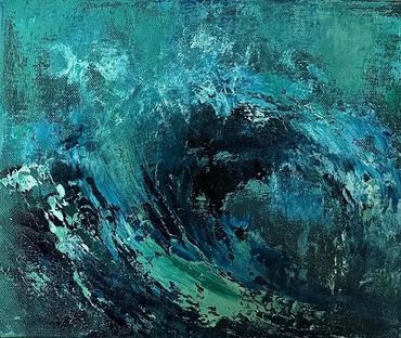 Surge, oil on canvas '23, 25 x 30cm collection of Lou Weaver