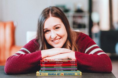 Some of my books and me. 