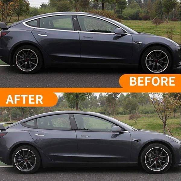 Tesla chrome delete before and after