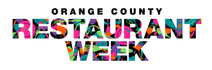 Colorful stained glass text reading 'Restaurant Week'.