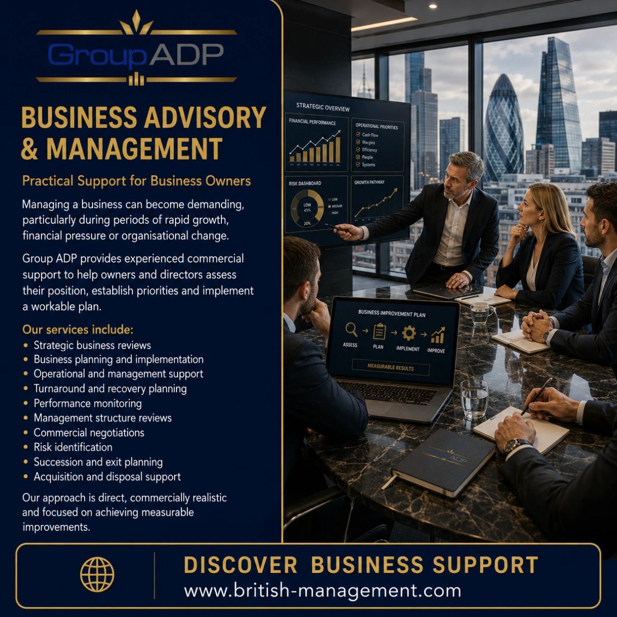 Business advisory and management support for owners by Group ADP.