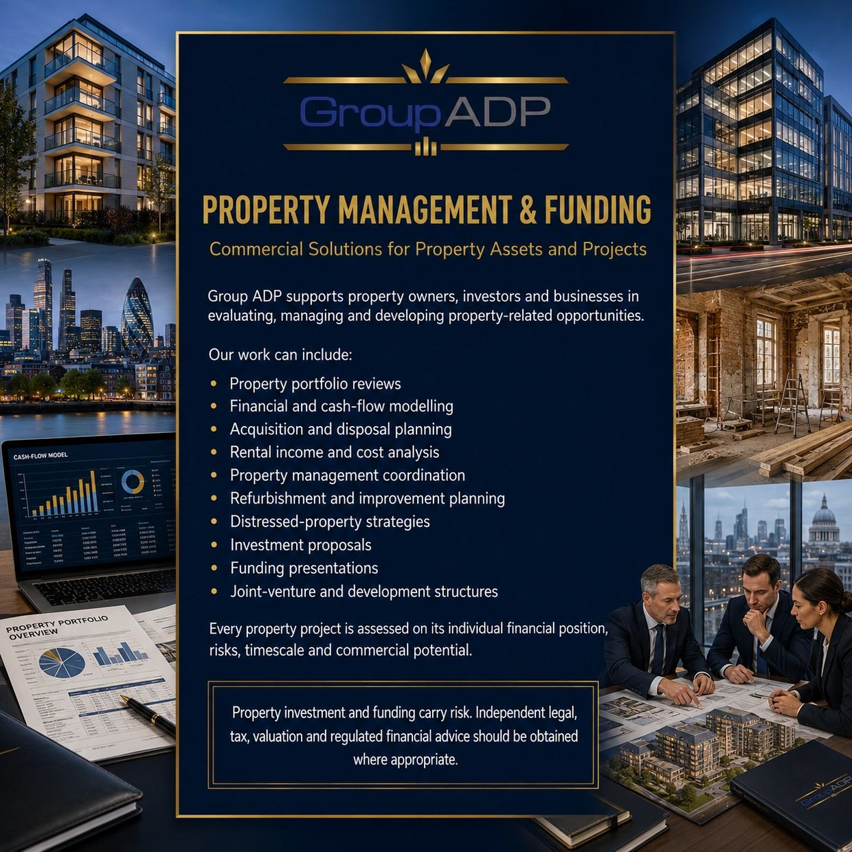 Group ADP offers comprehensive property management and funding services.