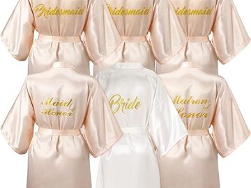 Bride and bridesmaids satin robes