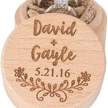 Personalised wedding ring gift box