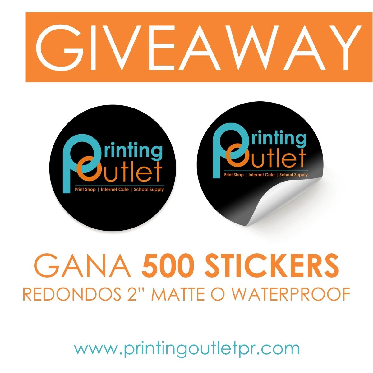 Sorteo para ganar 500 stickers redondos de 2".
