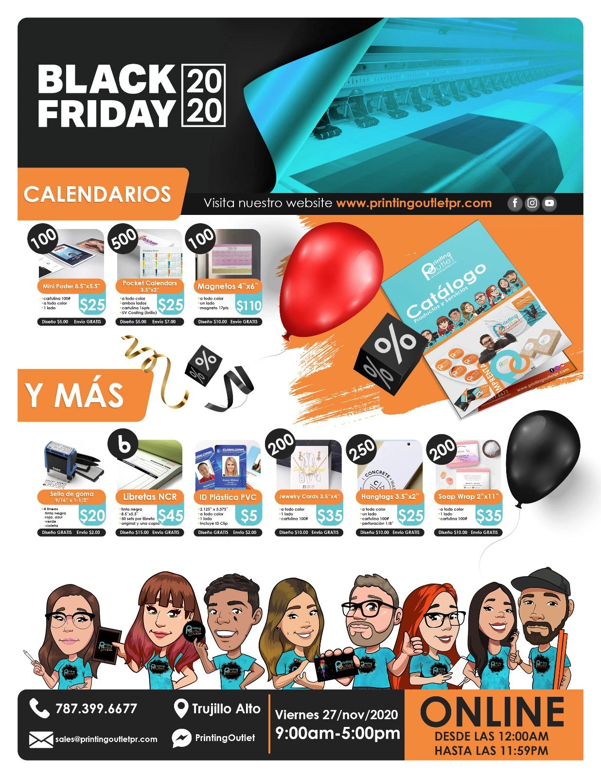 Black Friday 2020 printing sale with calendar and more products.